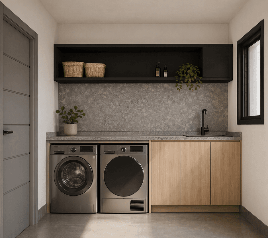 Lavanderia planejada render realista