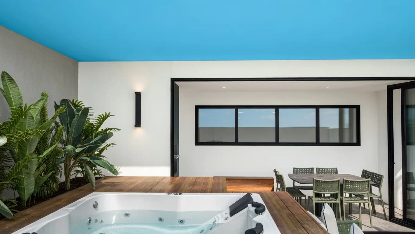 Outdoor spa photoreal render