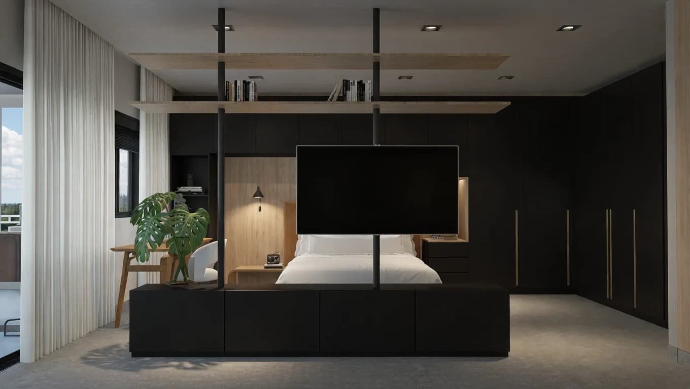 Suite with panel photoreal render